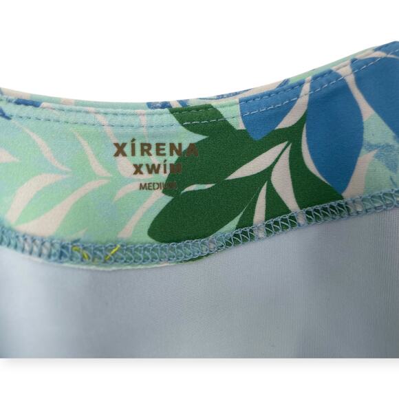 Xirena Orion Blue Sail Tropical Floral One Piece Shoulder Tie Swimsuit Medium - Picture 8 of 14